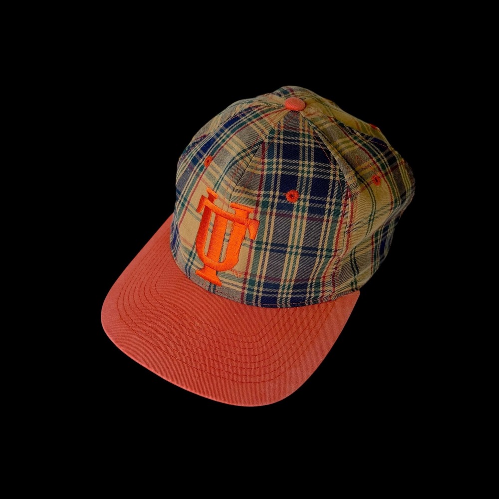 Vintage UT Tennessee Volunteers Plaid‎ Snapback Hat Orange Multi Color Cap